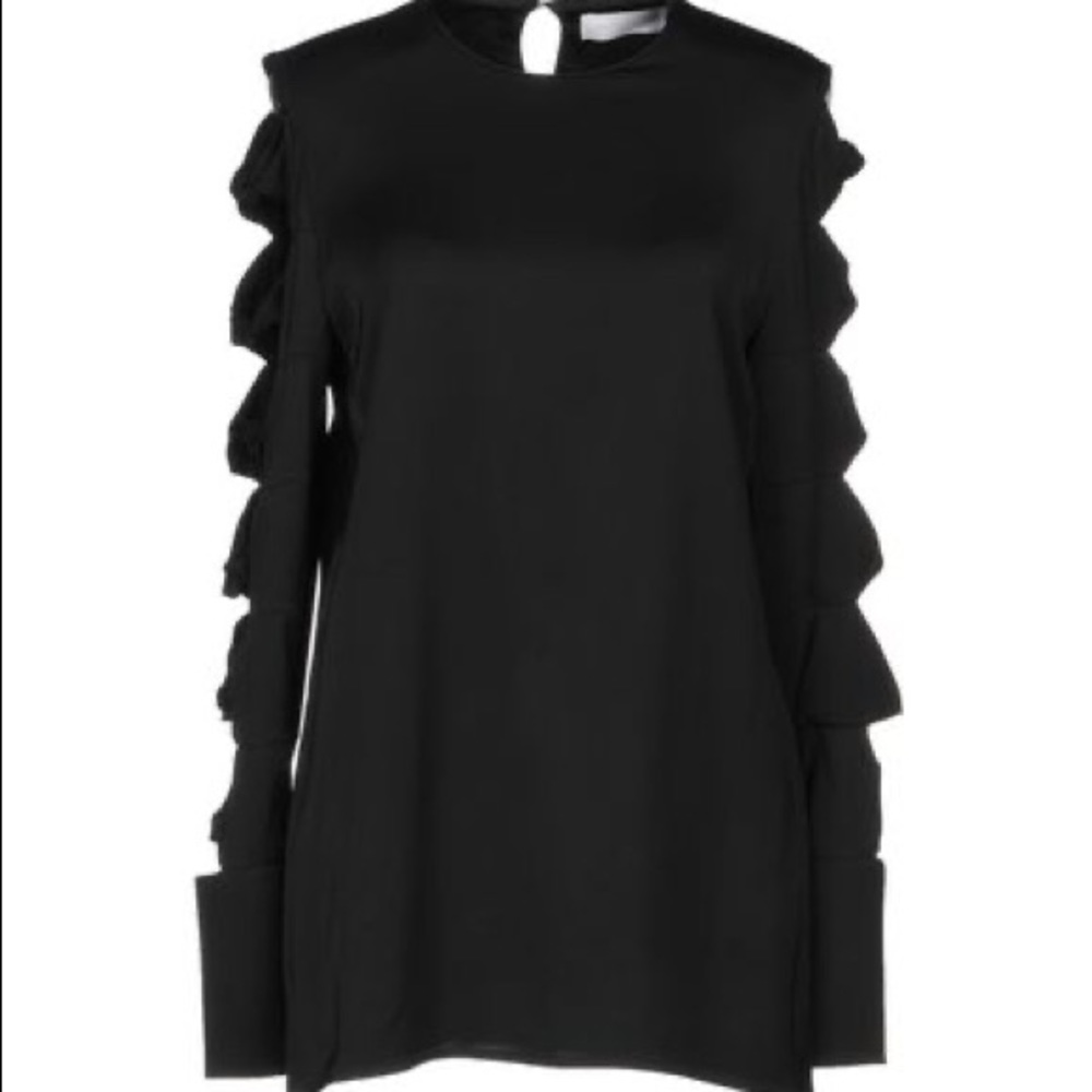 Vitoria Beckham black knot sleeve dress